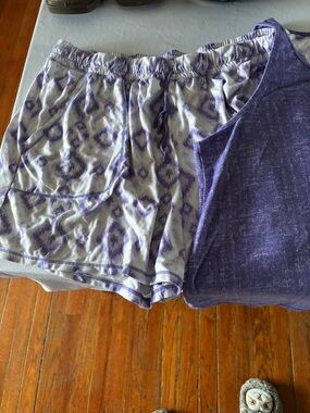 croft & barrow Purple Ikat Two-Piece Lounge Set